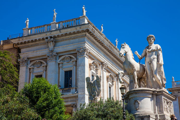 Statues of the dioscuri at the campidoglio on capitoline hill