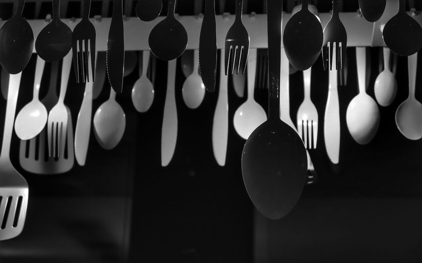 Cutlery in kitchen
