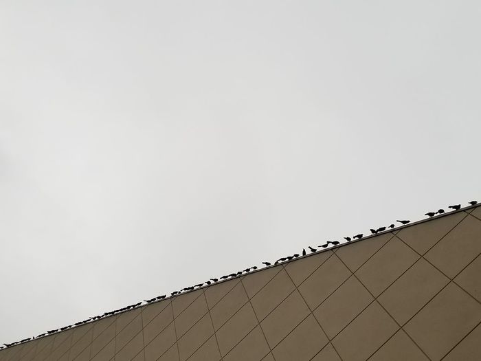 Low angle view of roof against clear sky