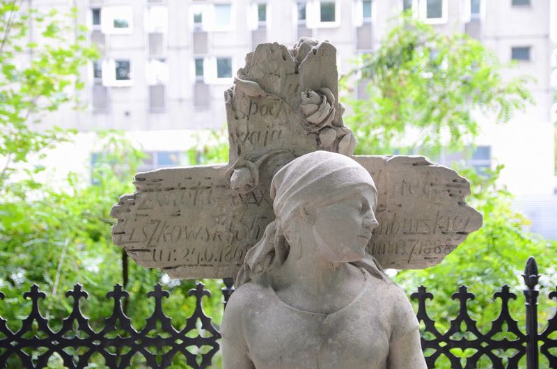 Close-up of statue in park