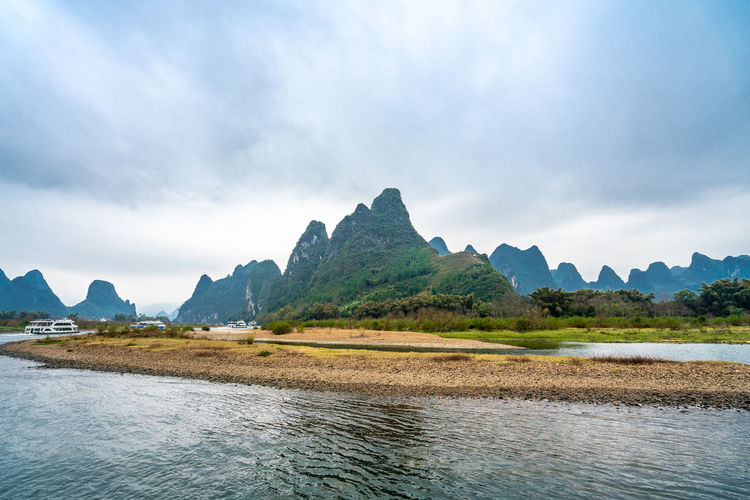Mountains and water on the li river in china