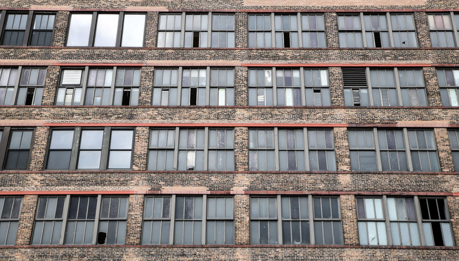 Abandoned warehouse wall and windows