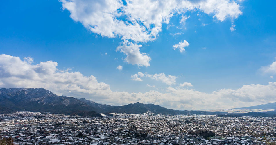 Kofu view with blue sky