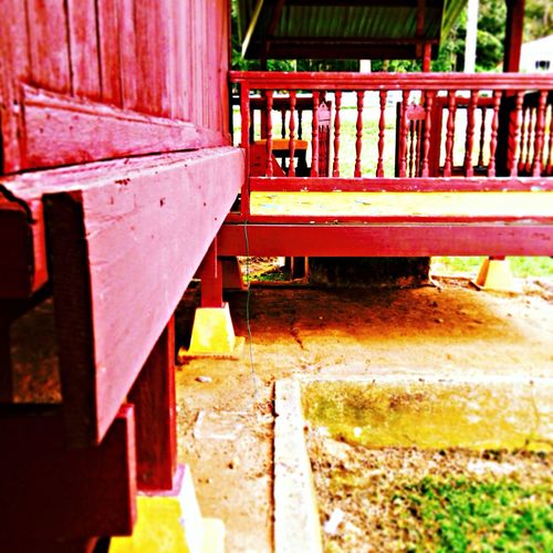 Close-up of wooden steps