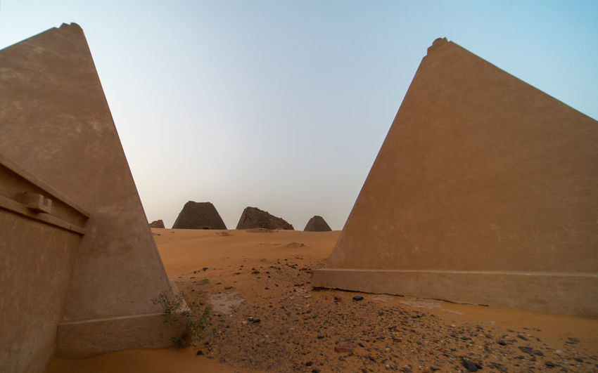 Restored pyramids of meroe, taken with the wide-angle lens
