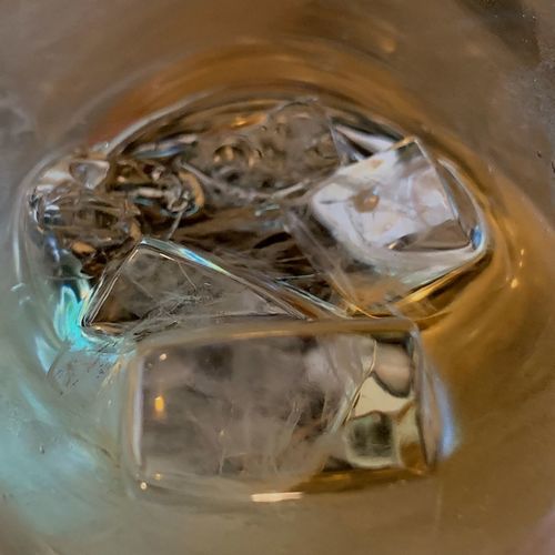 Close-up of ice cubes in glass