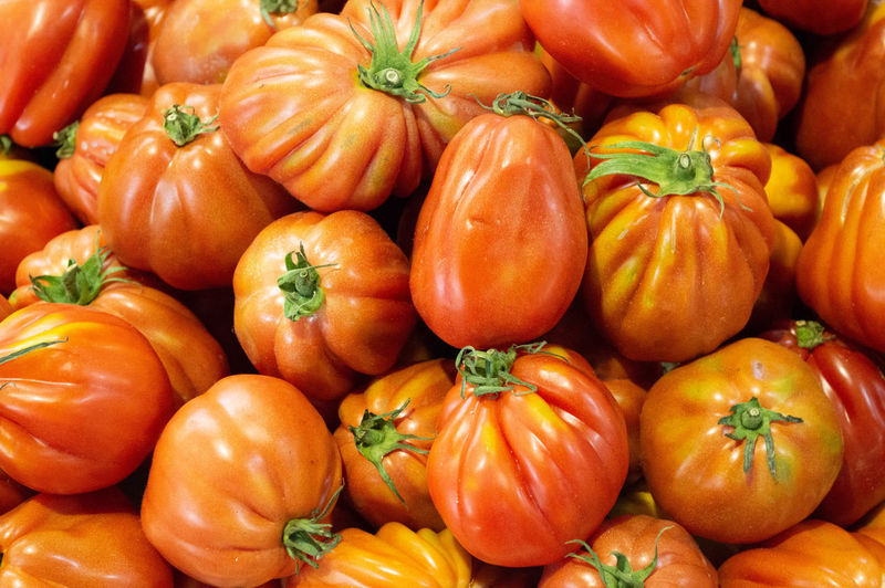 Full frame shot of tomatoes on market in italy