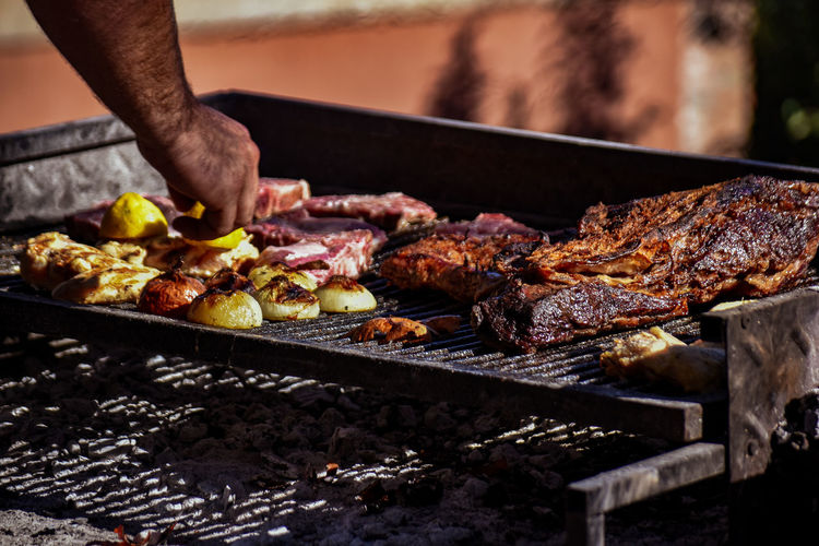 Argentinian barbecue on countryside