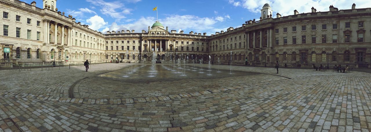 Panoramic view of somerset house against blue sky