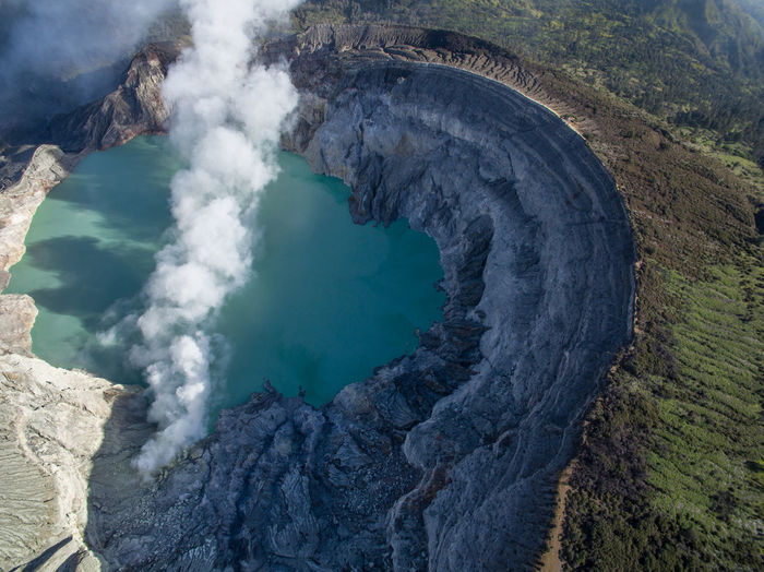 High angle view of hot spring