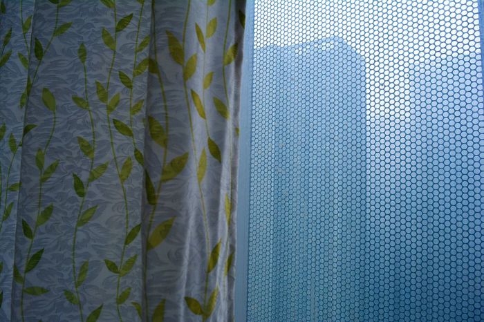Curtain against netted window