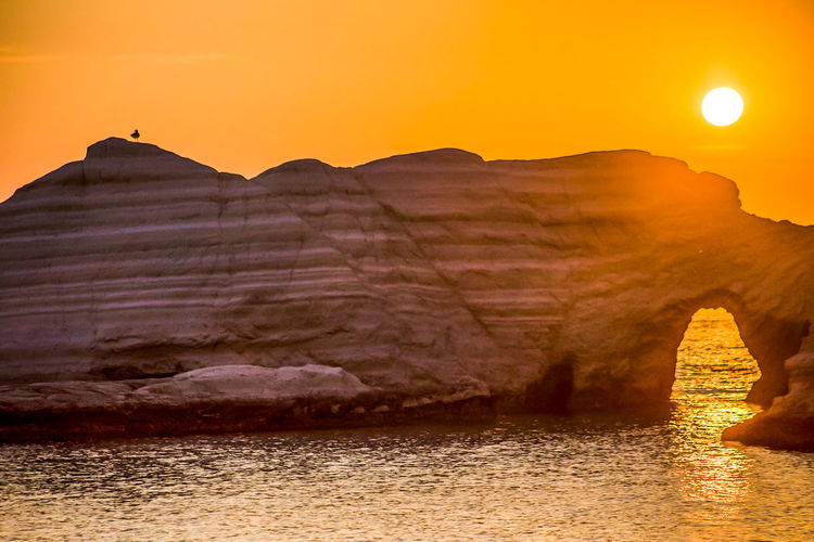 Rock formations at sunset