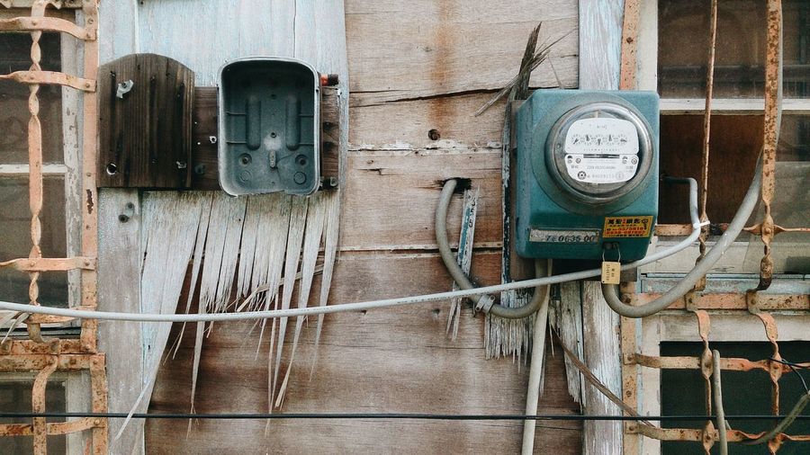 Electric meter on wall