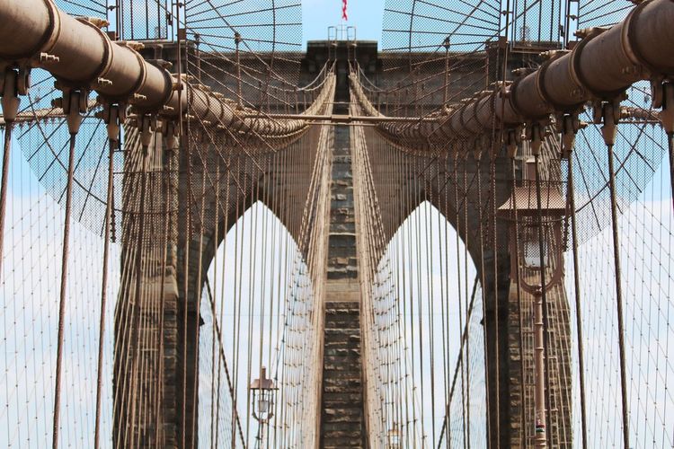 Low angle view of brooklyn bridge