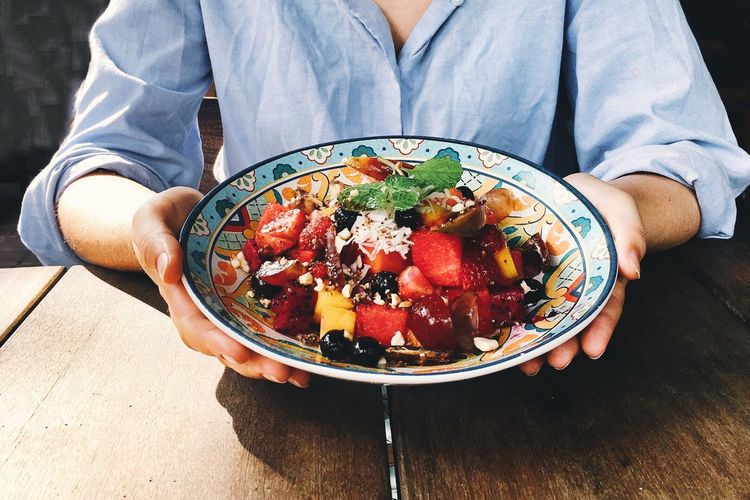 Close-up of bowl with healthy food