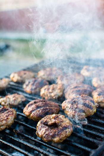 Close-up photo of food preparing barbeque