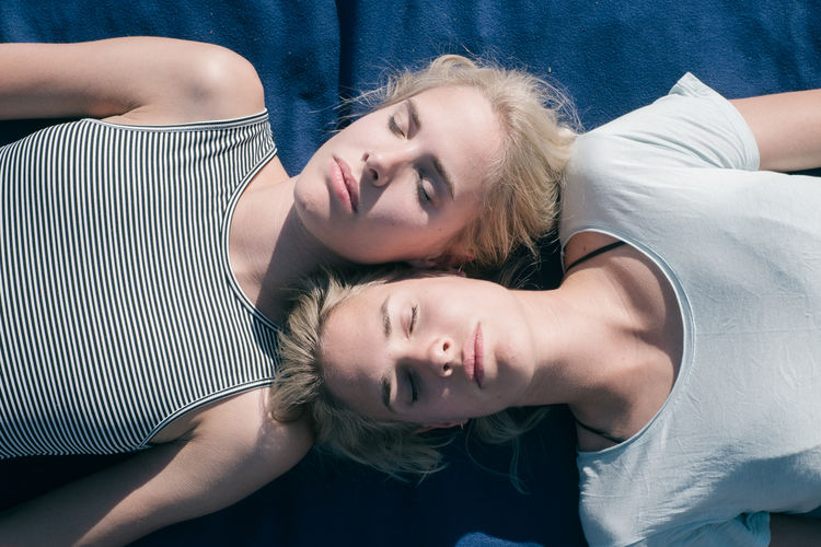 Portrait of young women at home