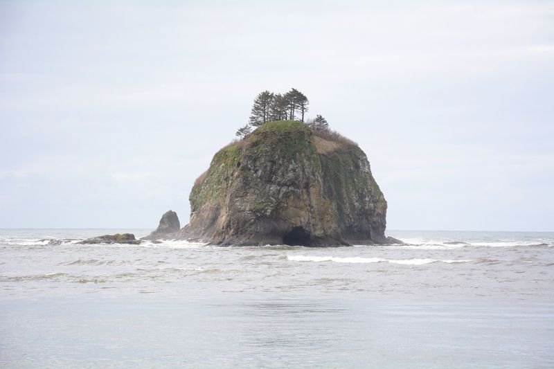 View of rock on beach