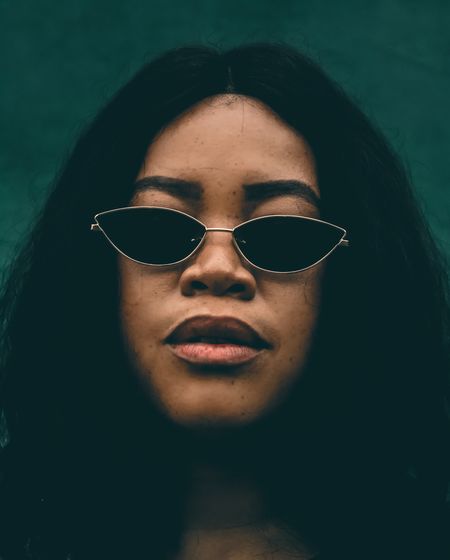Close-up portrait of young woman