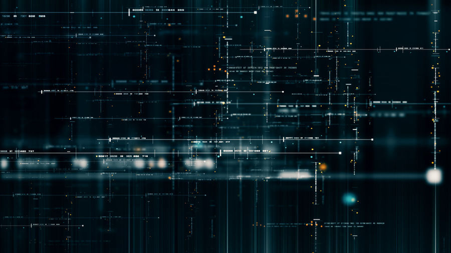 Futuristic data matrix, telemetry and encrypt numbers display background