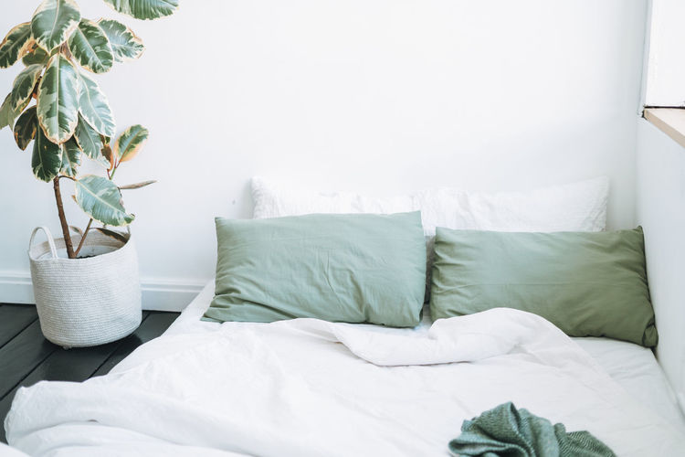 Empty bed at home