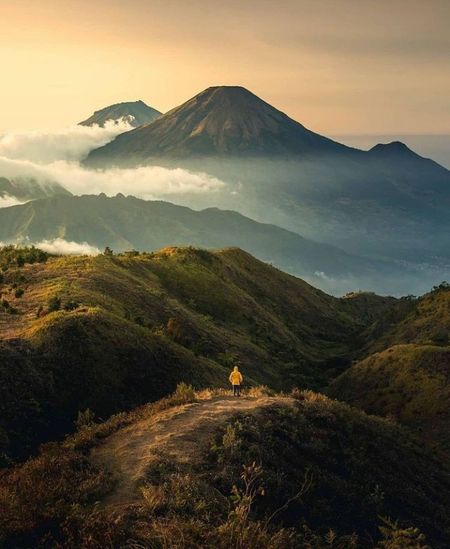 Scenic view of landscape against sky during sunset