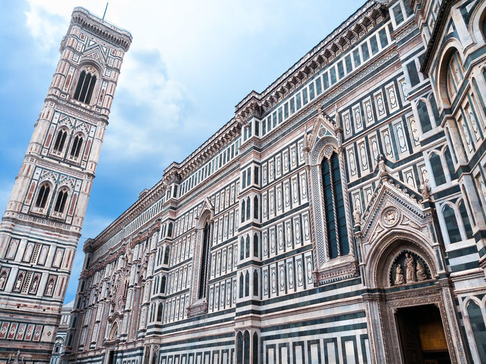 Low angle view of historic building against sky of santa maria novella in florence 