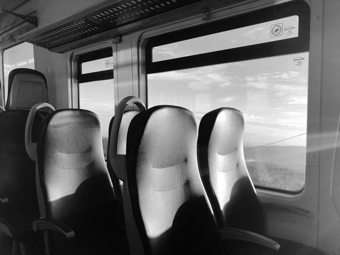 Panoramic shot of train window