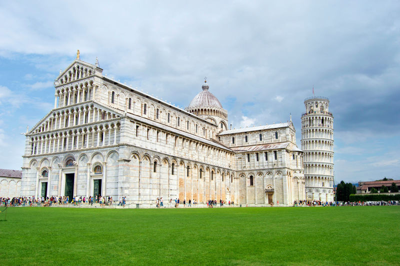 The pisa cathedral and leaning tower of pisa