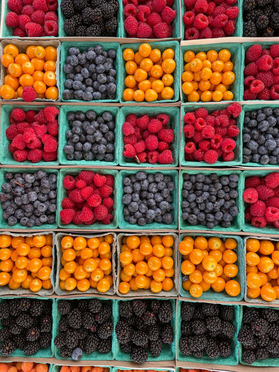 Full frame shot of berries for sale at market stall