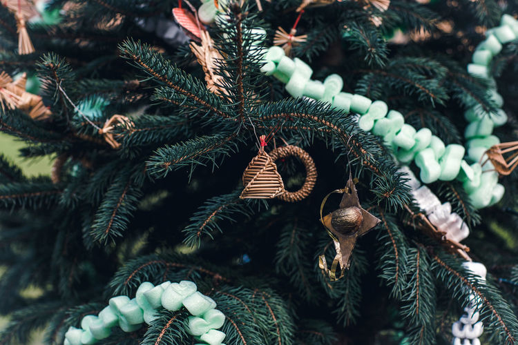 Diy handmade decoration on a christmas tree