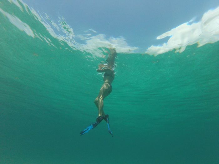Woman snorkeling in sea
