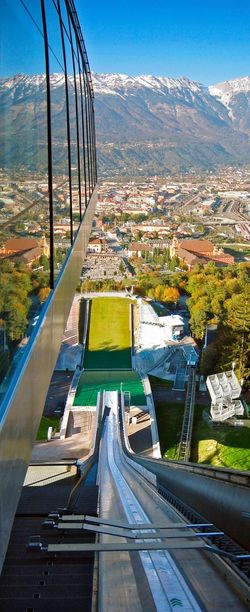 High angle view of bridge in city against sky