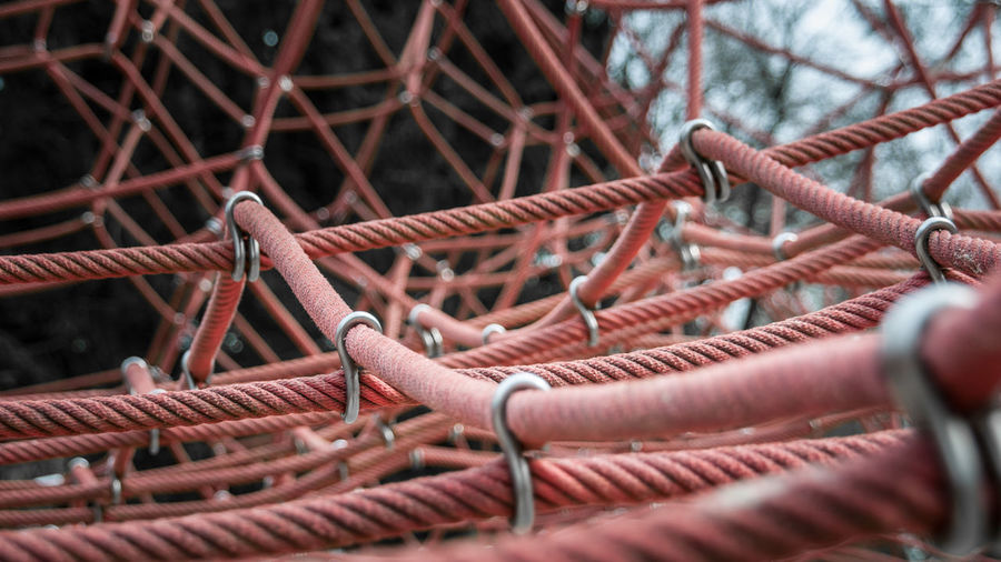 Close-up of ropes in playground