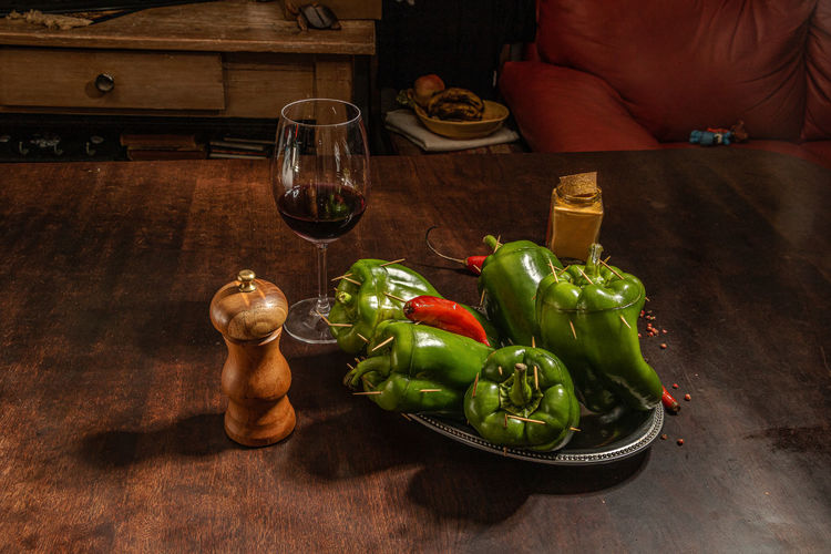 Vegetables on table