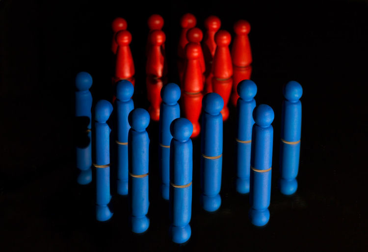 Tokens arranged on table
