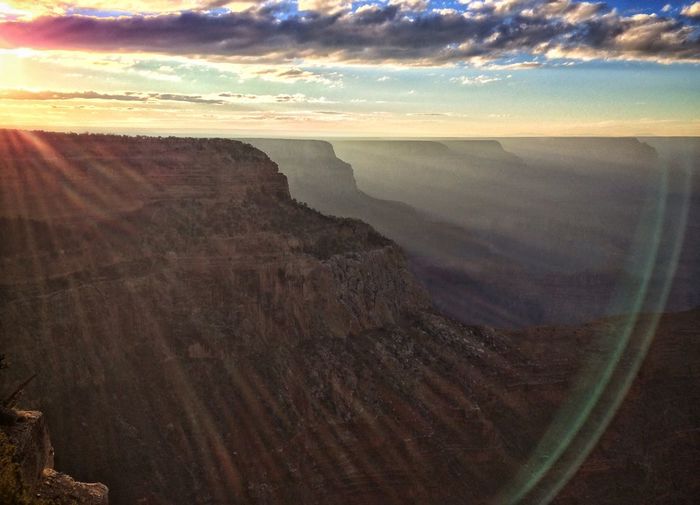 Scenic view of sunset over landscape
