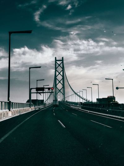Akashi strait bridge against sky