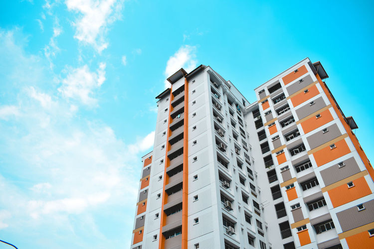 Building and sky on background