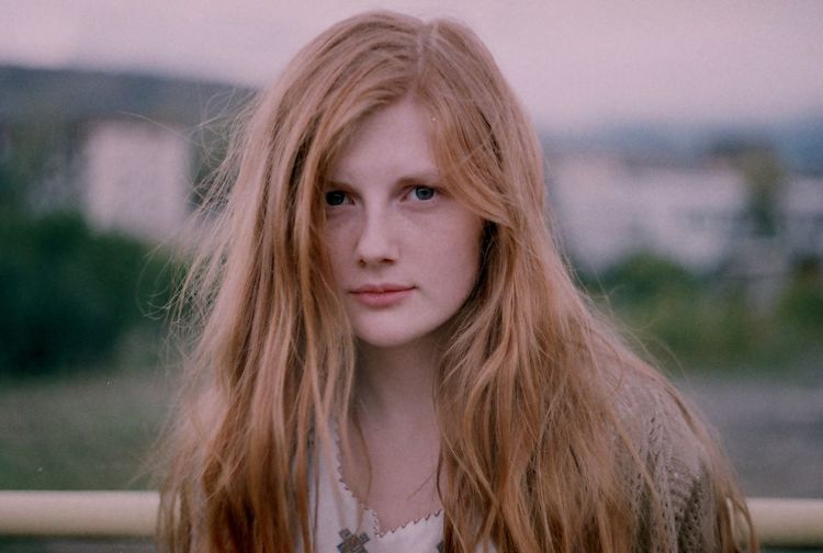 Close-up portrait of woman