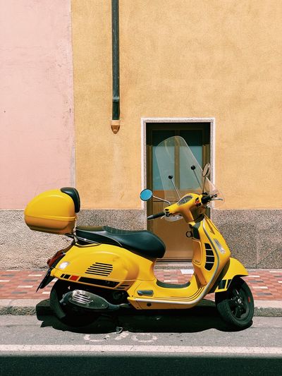 Motor scooter on street