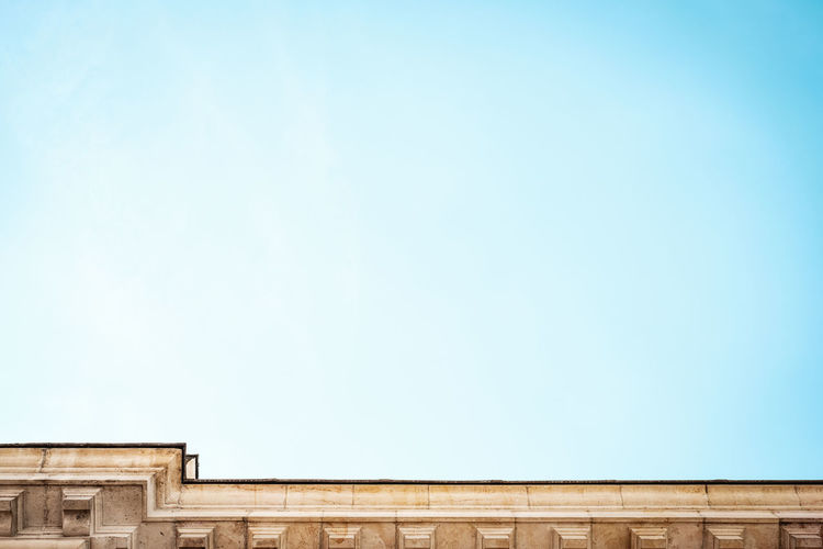 Low angle view of building against clear sky
