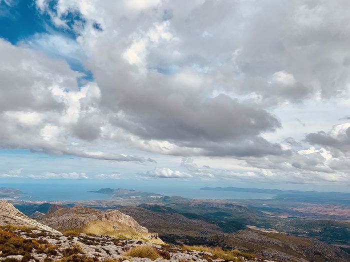 Aerial view of landscape against sky