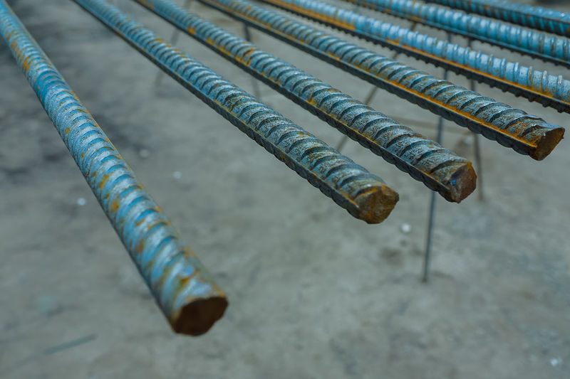 High angle view of pipes