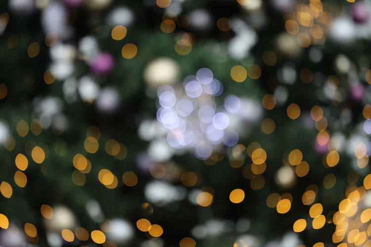 Defocused image of illuminated lights