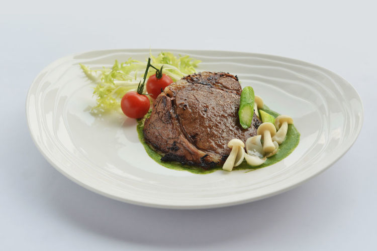 Close-up of food served in plate