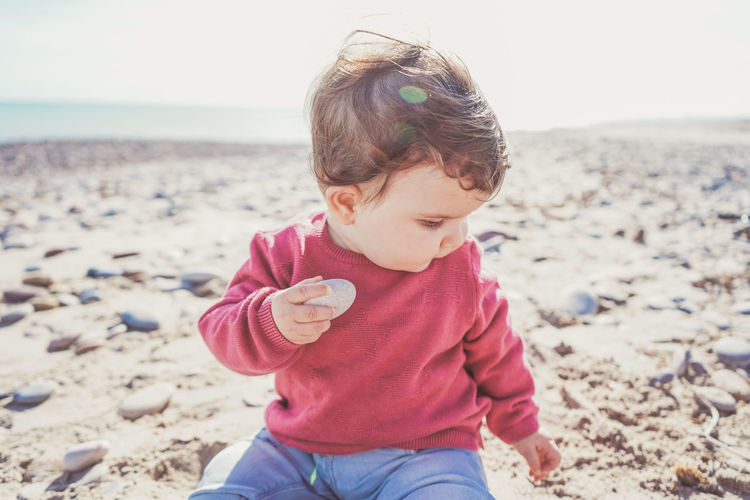Cute boy on beach