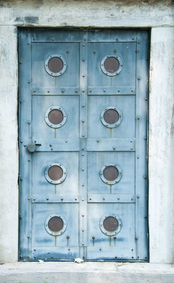 Full frame shot of closed door of building