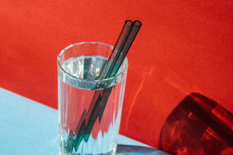Close-up of drink in glass on table