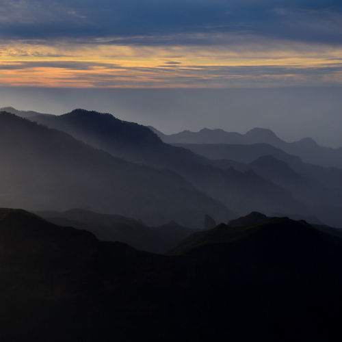 Roque nublo in the sunset, gran canaria